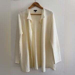 Talbots Cream Women's long Cardigan open front